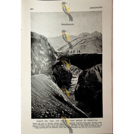 Puente del Inca, Natural Bridge, Argentina, Book Illustration (Print), c1920