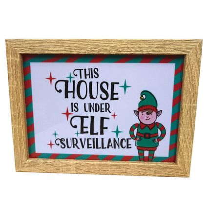 This House is Under Elf Surveillance Christmas LED Light up Box