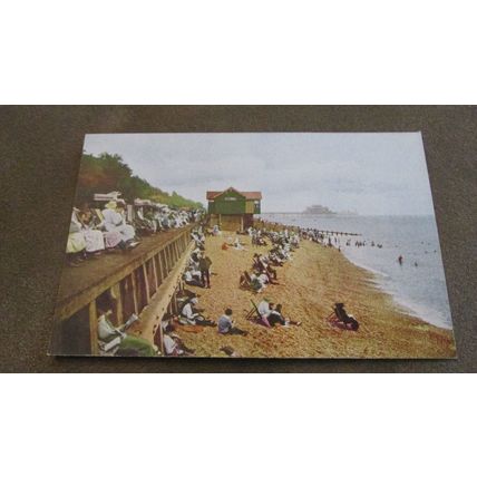 Upton Bros Postcard - Beach scene - Folkestone, Kent