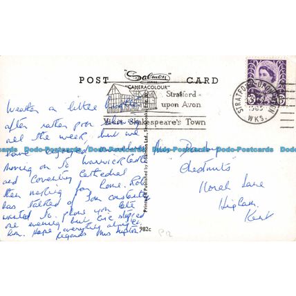 R092155 Anne Hathaways Cottage. Shottery. Stratford Upon Avon. Salmon. 1965