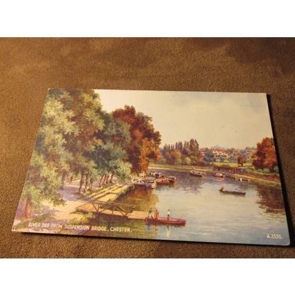 Valentines postcard - River Dee scene, Chester - Artist BFC Parr / A1536