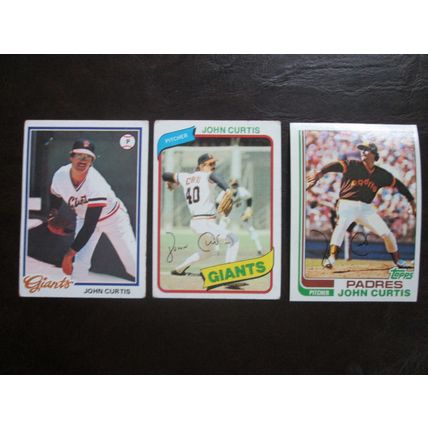 Three (3) John Curtis Baseball Cards (See Pictures and Descriptions Below)