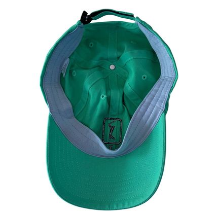 PGA Tour Golf Cap Hat Green Black Emblem Adjustable Baseball Trucker Strapback