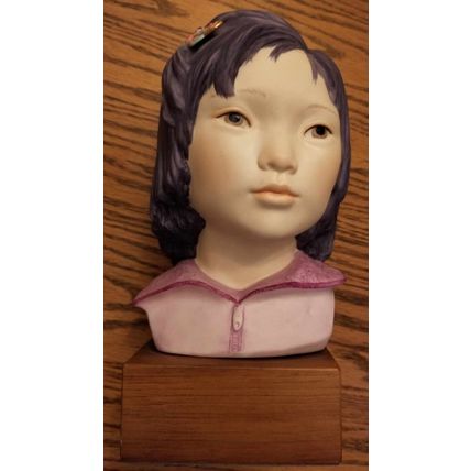 RARE Cybis Porcelain Figurine Head Bust Asian Girl Signed 9” by Dorothy Campbell