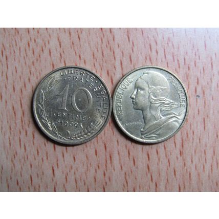 France Republic 1969 10 Centimes Coin