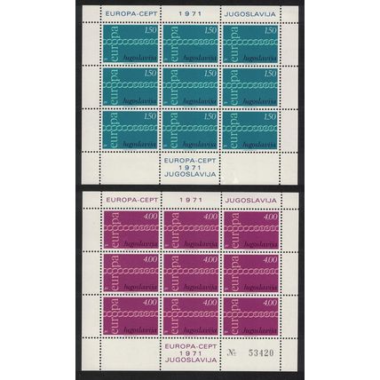 Yugoslavia Chain of Os Europa 2v Sheetlets 1971 MNH SG#1455-1456