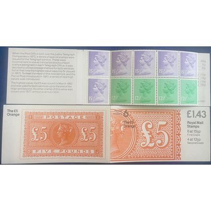 Great Britain 1982 £1.43 Postal History 6 Booklet SG FN5A Mint MNH X899l stamp
