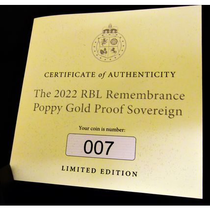 2022 GOLD PROOFMega RARE Queen Elizabeth ll Sovereign Remembrance No 7 of 170