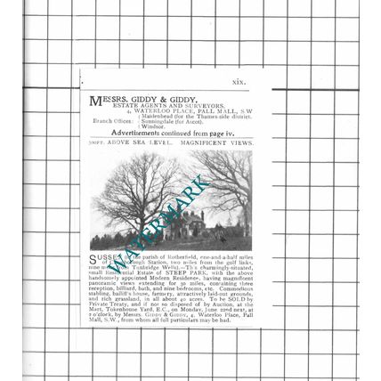 Steep Park Rotherfield Sussex House Sale Advert - 1903 SMALL Clipping