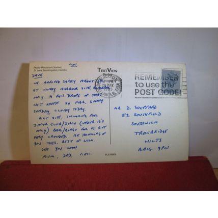 A BLACKPOOL TRAM used postcard by Text View 1985 pm =