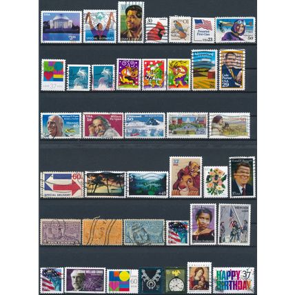 1000 Stamp Selection - USA - Used Hinged