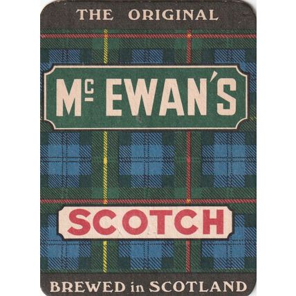 BEER MAT - McEWANS BREWERY - SCOTCH (EXPORT TO BELGIUM) - (Cat No 023) - (1977)