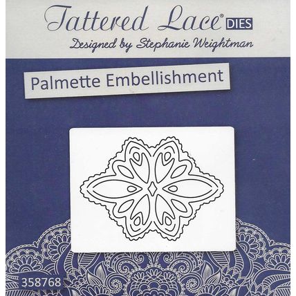 Tattered Lace. Palmette Embellishment Die. Die Cutting Cardmaking Scrapbooking