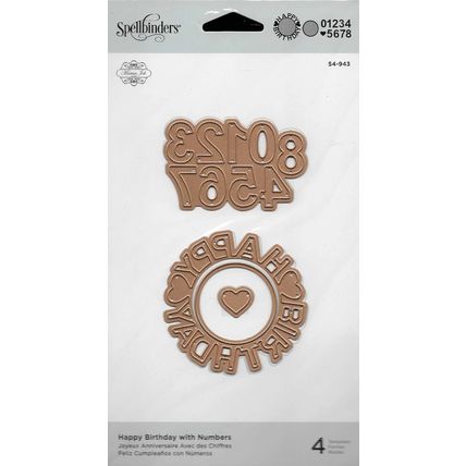 Spellbinders. Happy Birthday With Numbers Die Set. Die Cutting Cardmaking Crafts