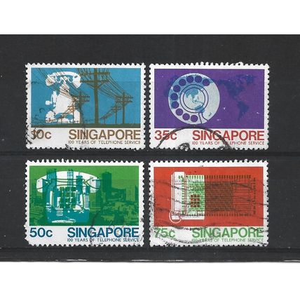 Singapore.Centenary of Telephone Service set of 4.Fine Used.Jun25