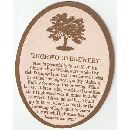 BEER MAT - HIGHWOOD BREWERY - TOM WOOD TRADITIONAL ALES - (Cat 001) - (1995)