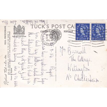 EC296 CRANTOCK - THE VILLAGE. R/P TUCK POSTCARD