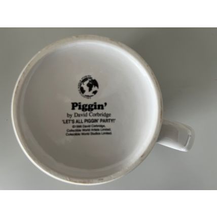 DAVID CORBRIDGE LET'S ALL PIGGIN' PARTY MUG (1996)