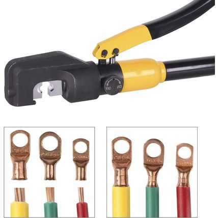 10 Tons Hydraulic Crimping Tool Battery Cable Lug Terminal Crimper with 9 Pairs