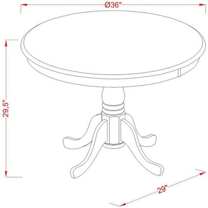 East West Furniture ANT-LWH-TP Antique Dining Room Table - a round Kitchen Table