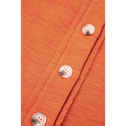 Grapefruit Orange U Neck Button Front Sleeveless Romper