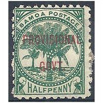 Samoa 1899 SG90 1/2d Dull Blue-Green Provisional Government Mounted Mint.