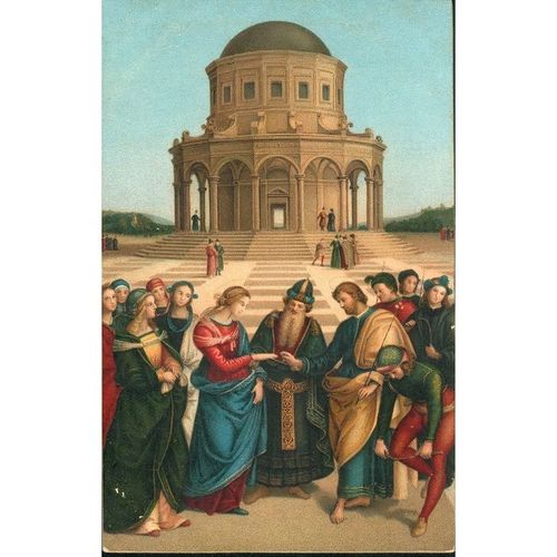 Vintage GB Postcard - The Marriage Of The Virgin by Raphael, Milan