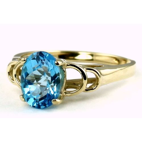 Swiss Blue Topaz, 10KY Gold Ring, R300