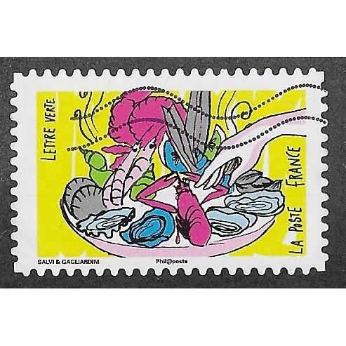 FRA 2016 (80c) 'UNDER THE SUN -SEAFOOD PLATTER ' FINE USED (EBID55-178)