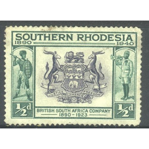 Southern Rhodesia 1940 - SG53 - ½d - British South Africa Co's Arms - used