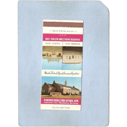 New Jersey Middletown Matchcover Keansburg Middletown National Bank w/3 Ph~3430