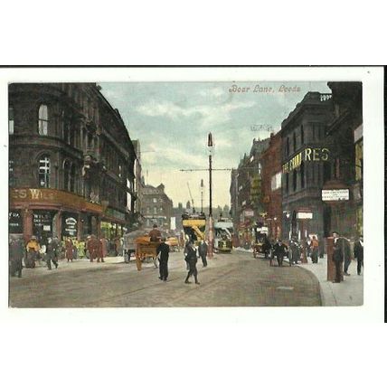 Yorkshire LEEDS Boar Lane Postcard by Valentine
