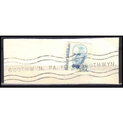 Used 1866 37c Robert Millikan Boothwyn, PA. E1218
