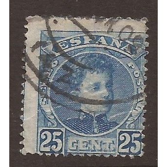 1900s Spain, King Alfonso XIII, 25c blue, Used Stamp #1