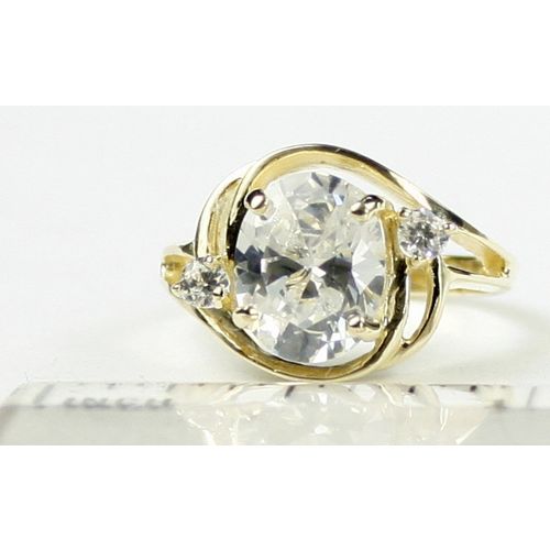 Cubic Zirconia (CZ), 10KY Gold Ring, R021