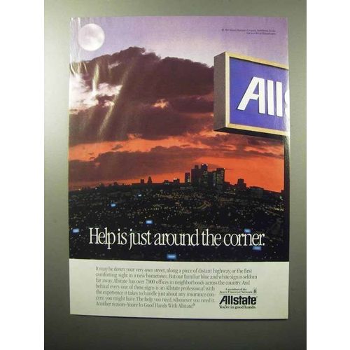 1989 Allstate Insurance Ad - Help is Just Around Corner