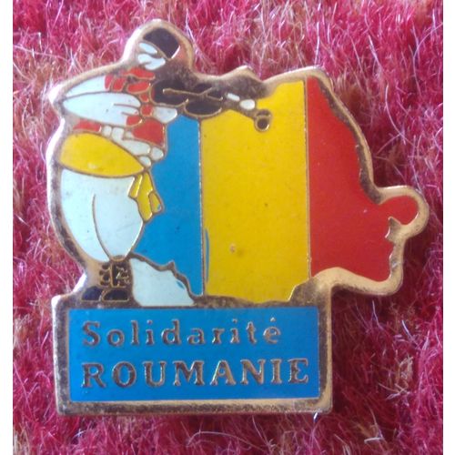 Pin Badge, Metal & Enamel: Solidarite Roumanie: Service Civique