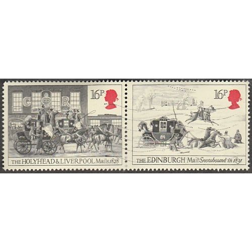 1984 Bicent of First Bristol-London Mail Run 16p Value. Fine Used. Pair