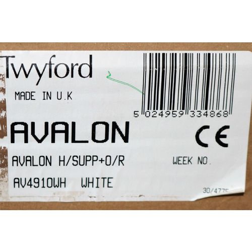 Twyford Avalon AV4910 Hinged Support Arm with Toilet Roll Holder *White*