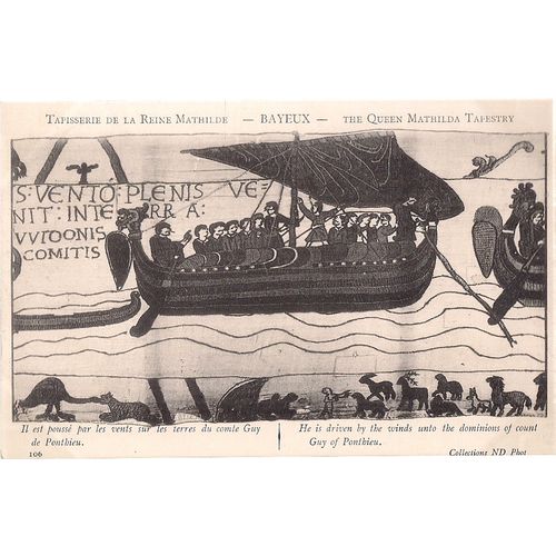 no 106 unused French postcard c.1910. BAYEUX, THE QUEEN MATILDA TAPESTRY =