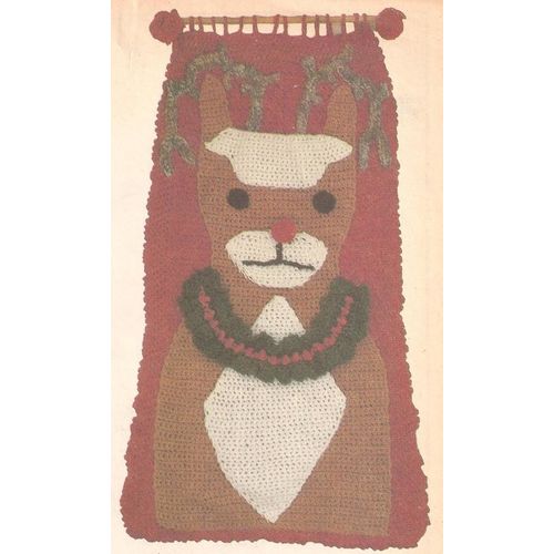 Crochet Christmas Pattern Reindeer Wall Hanging
