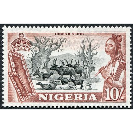 Nigeria 1953 10s black & red-brown SG 79 unused