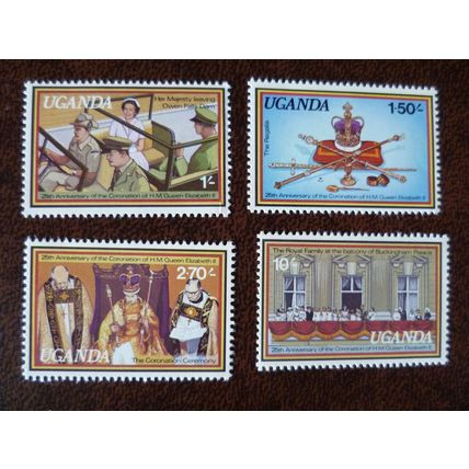 Uganda 1979 25th Anniversary of Coronation set mint stamps SG234-7 royalty