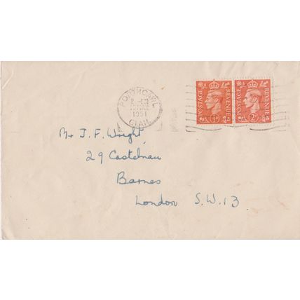 GB 1951 cover Poerthcawl to London