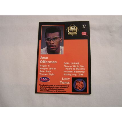 Jose Offerman 1993 Lime Rock Winter League GOLD NO. 77