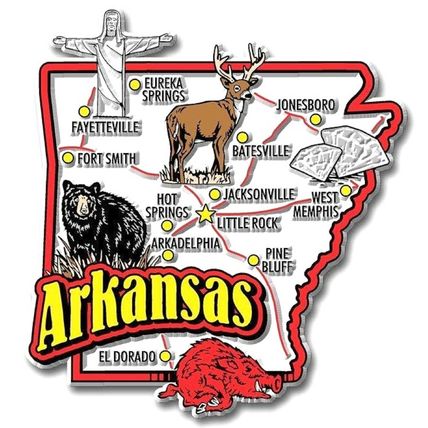 Arkansas Jumbo State Map Fridge Magnet