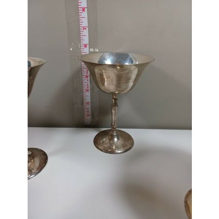 set of 6-5 1/2 inch silver plated cocktail glasses made in india