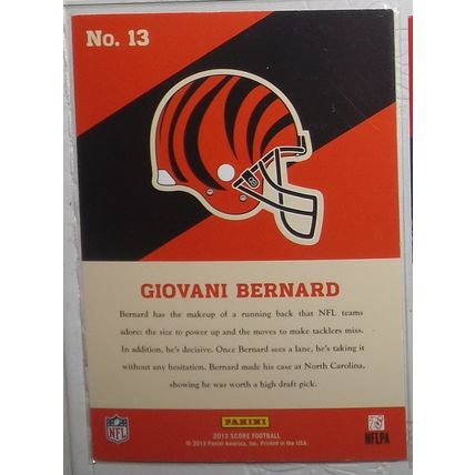 2013 Panini Score GIOVANI BERNARD (Cincinnati Bengals) Hot Rookies card #13