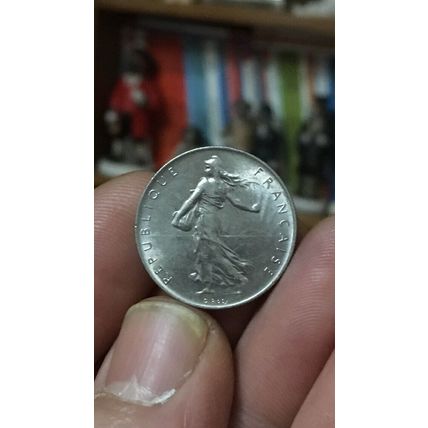 France 1961 1 French Franc AUNC Nickel Coin KM# 925.1