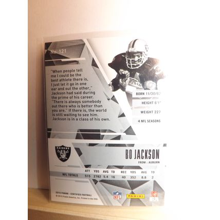 2015 Panini Certified BO JACKSON (Raiders) Immortals card #121 58/999